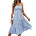 listing: new  women's original elegant striped ruffle hem slip dress