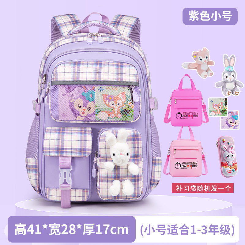 New primary school schoolbag for women, high value, cute and lightweight, breathable and waterproof children's backpack for grades 1-6