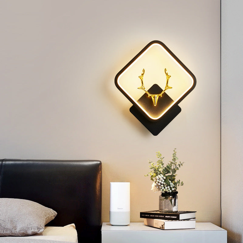 Wall lamp bedroom bedside wall lamp Nordic led living room modern simple background light creative corridor aisle lamp