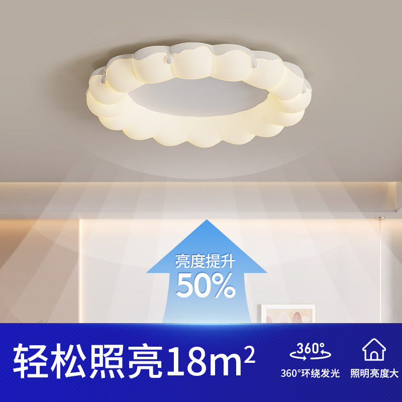 Cream Wind Creative Bubble Circle Master Bedroom Ceiling Light Simple Full Spectrum Eye Protection Book Room Lighting 2025 New