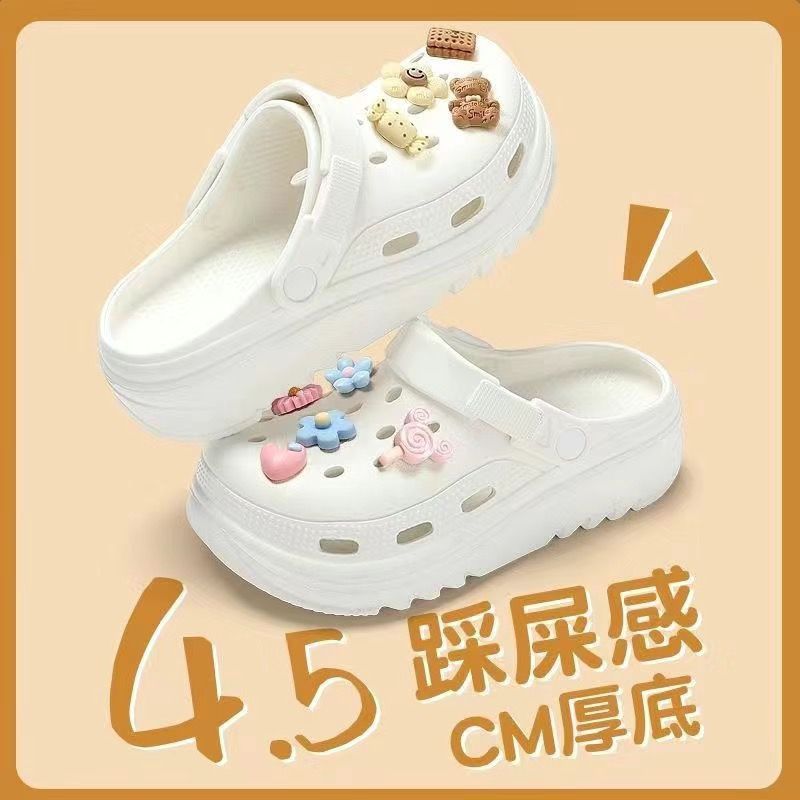 New arrival crocs women's summer 2025 new arrival shit-stepping outwear nurse thick solenon-slip toe cap sandals and slippers for women