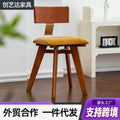 Used dining chairs nordic solid wood backrest dining table chairs wabi-sabi style stools wholesale designer french vintage chairs