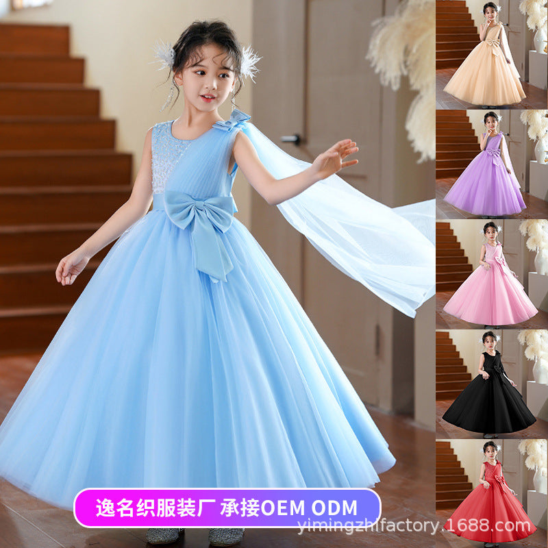 Kids dress princess dress cross-border classy style flower girl host piano performance costume girldresspersonalized