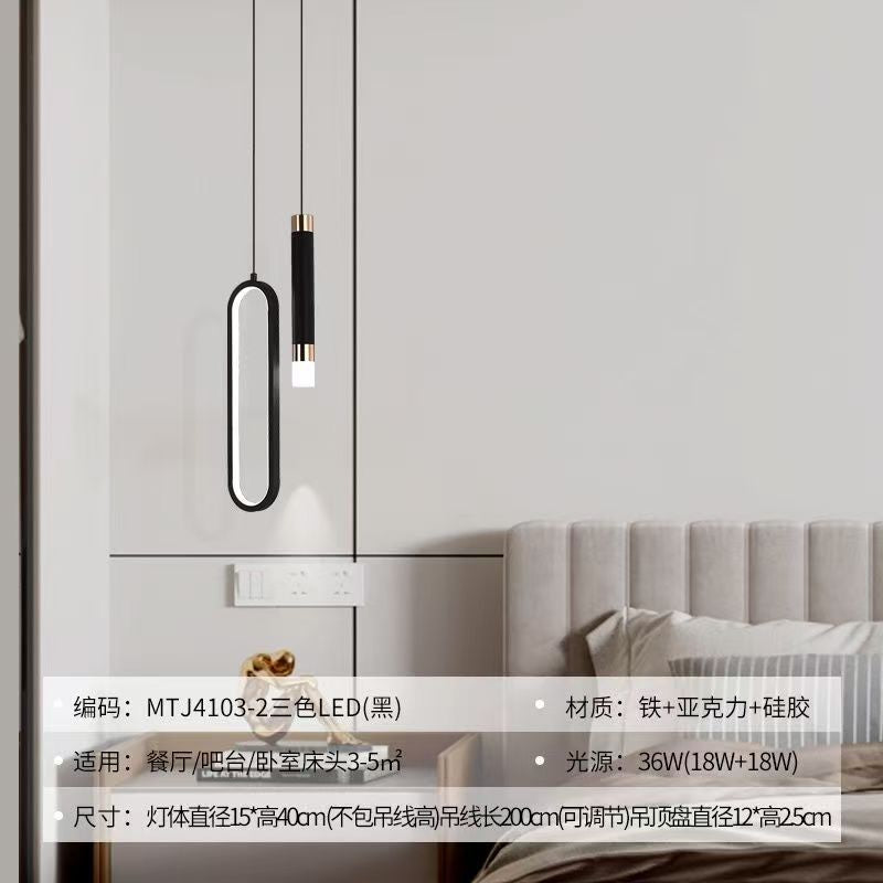 Italian normcore bedroom bedside chandelier modern casual sense of designaccessible luxury long line scandinavian creative new small chandelier
