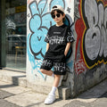 Boys' shorts  new summer sports two-piece set, kids' mid-to-large size, stylish boy's outfit, loose fit, versatile and trendy