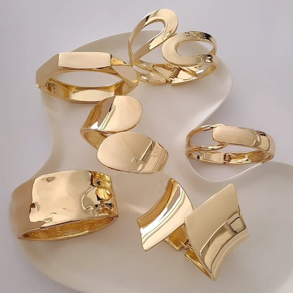 Irregular round bracelet wholesale european and american cross-border jewelry fashion alloy wide version round spring open bracelet for women