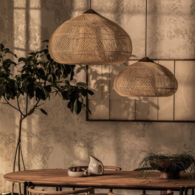 Wabi Silent Wind Retro Chandelier B & B Restaurant Tea Room Catering Clothing Store Rattan Designer Solid Wood Japanese Decorative Light