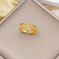 foreign trade popular zircon inlaid square ring with eight-character opening adjustment 18k gold electroplated high-end finger