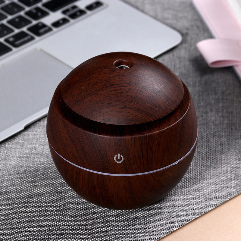 Wood grain round spray mushroom humidifier silent usb air aromatherapy machine mini vase wood grain humidifier