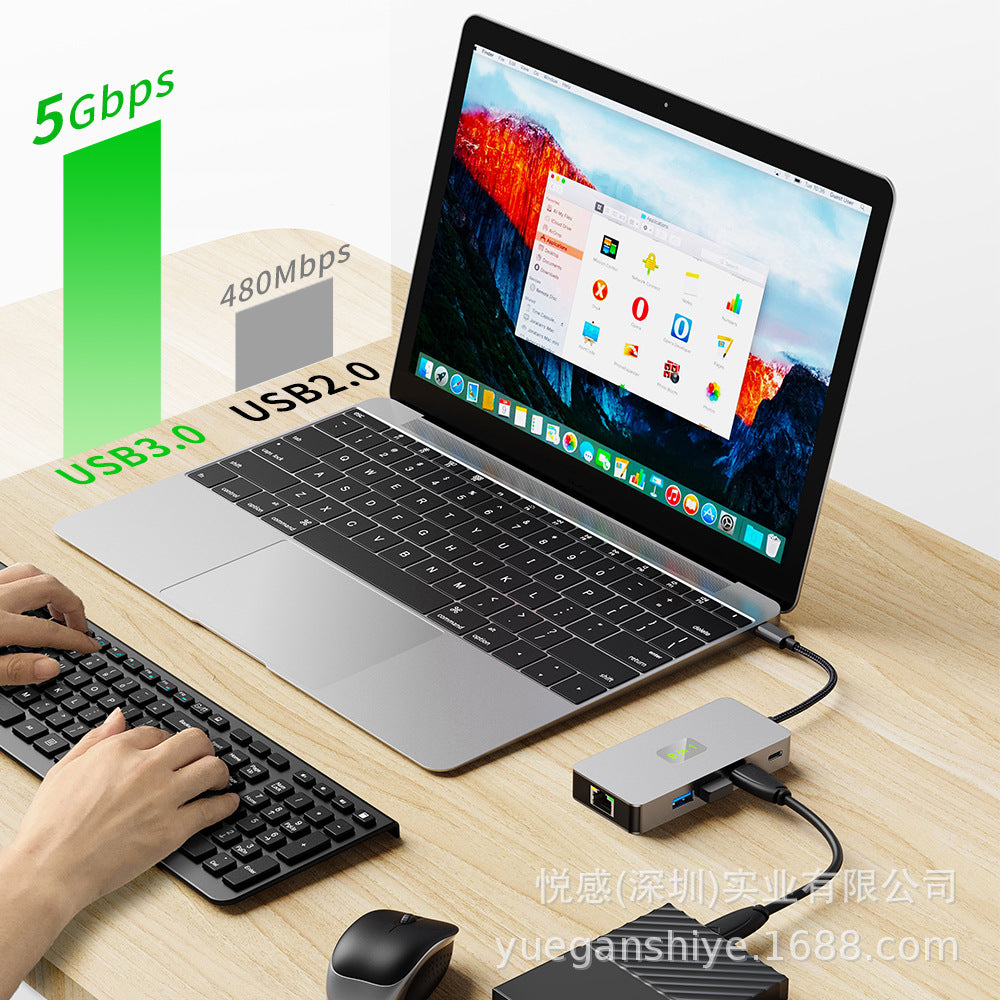 high-definition 4k60h hub 9-in-1 usb expander multi-interface notebook type-c docking station