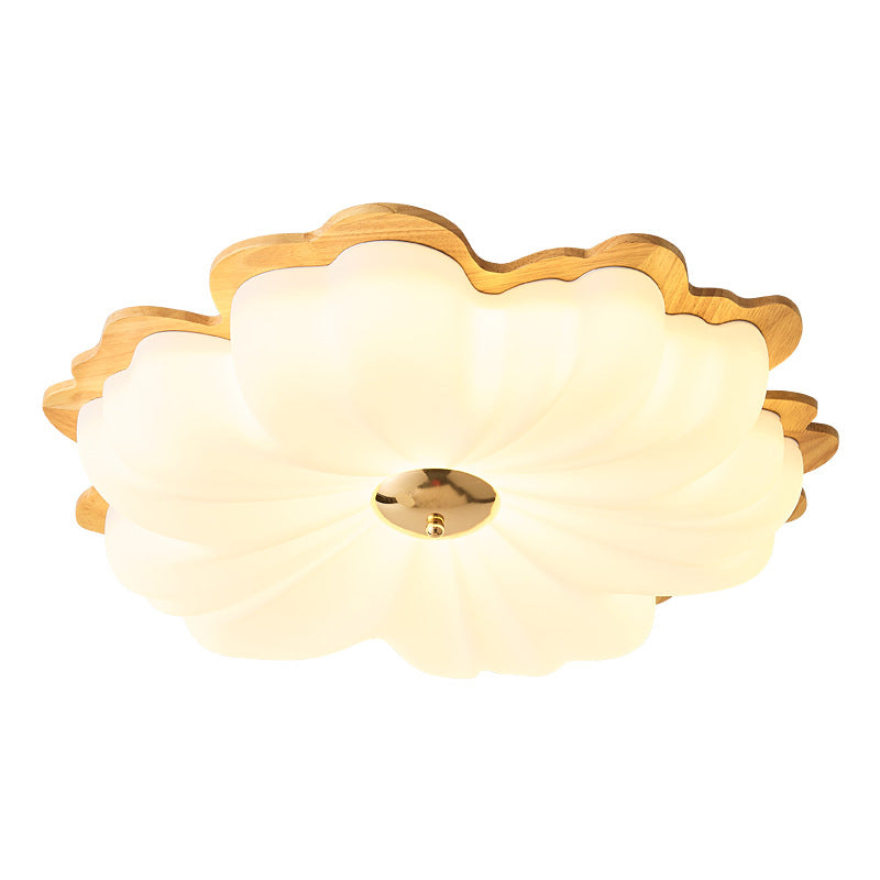 Walnut bedroom ceiling light medium antique solid wood petals full spectrum eye protection super bright book room children's room light