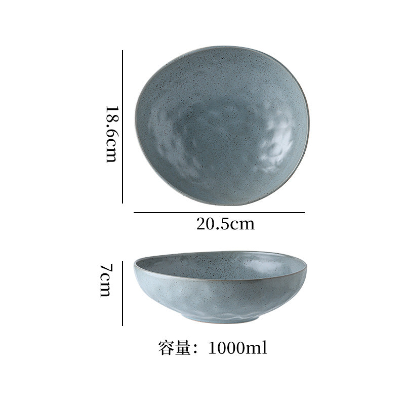 Japanese retro stoneware ceramic tableware restaurant hotel business dessert bowl soup bowl pasta bowl good-looking kiln bowl