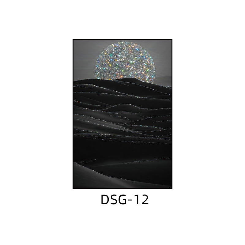 Modern light luxury decorative painting flash diamond figure art clothing store fashion hanging painting bedroom living room paris architecture mural