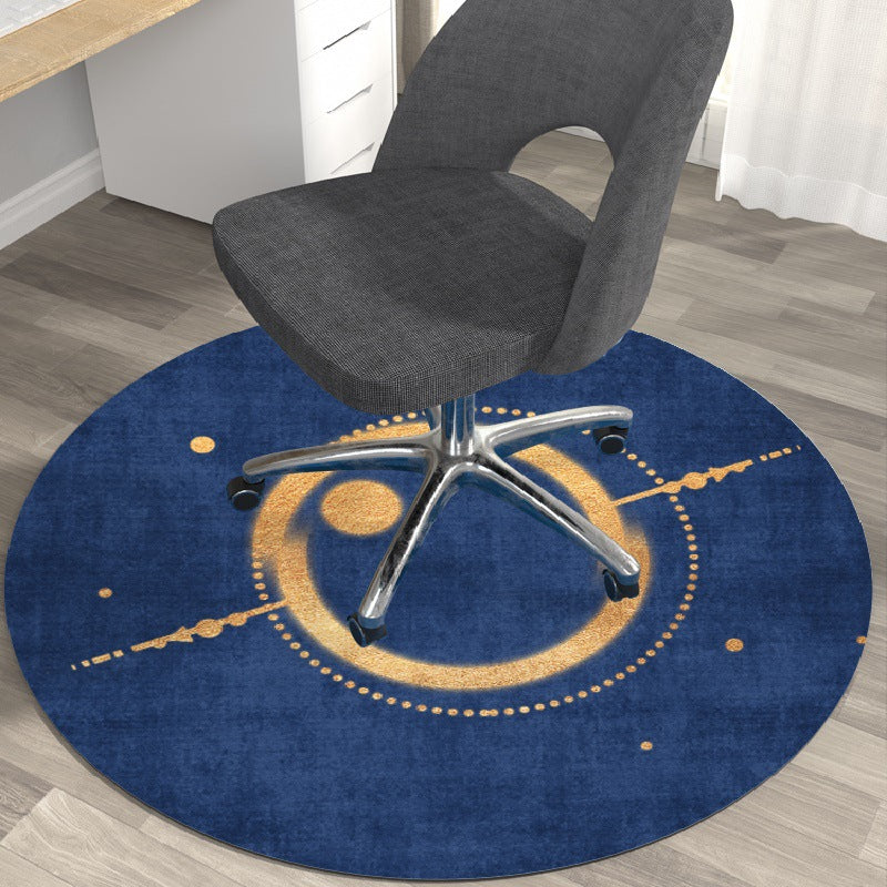 Nordic round rug office study computer chair floor mat home reading area swivel chair non-slip mat