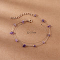 European and american retro natural crushed stone versatile strawberry quartz bracelet anklet - korean style girlfriend/bff gift crystal