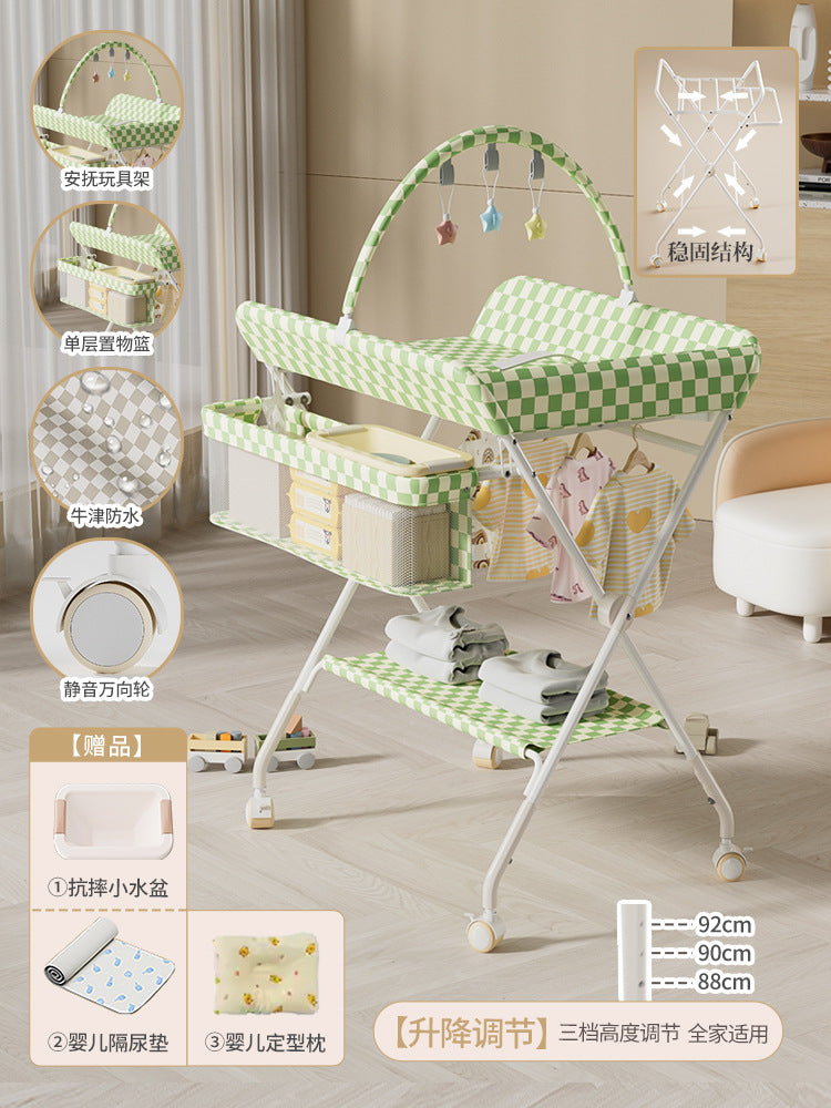 Newborn baby changing, bathing, massage, and touching table - multifunctional, portable, and foldable