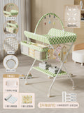 Green [b+ toy edition] - reinforced frame + single-tier storage basket + one-button folding + 3-level height adjustment + bathtub compatible