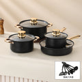 medical stone non-stick pan suit8pcsfor home frying pan milk pot soup pot combination pot cookware set