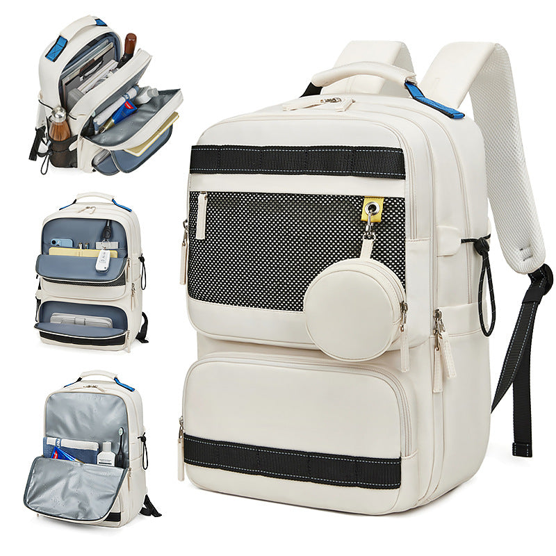 Backpack Women's Large Capacity Travel Backpack Fashion Trend Casual Light Korean Edition School Bag 15.6 Computer Bag Men's Bag