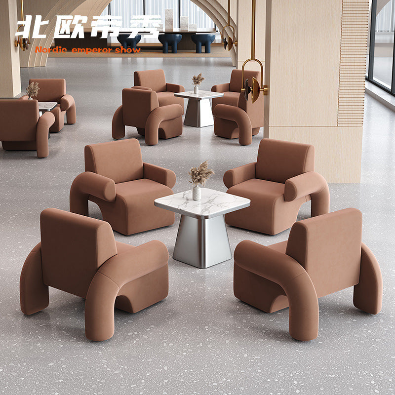 Accessible luxury reception negotiation table and chair negotiation table and chair combination office sofa commercial shop robot pistol sofa chair