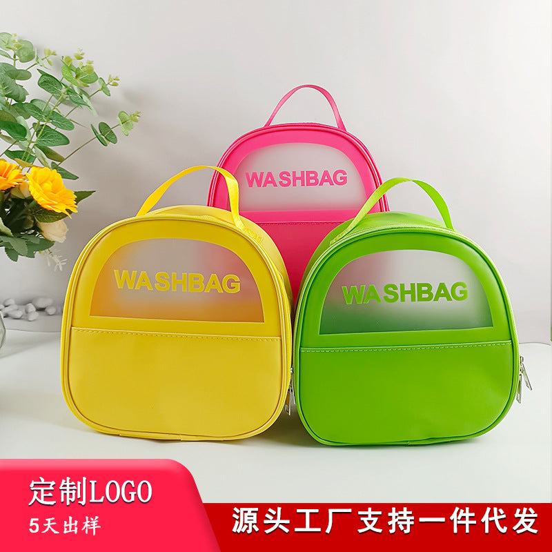 PU waterproof portable toiletries cosmetic bag ins high value large capacity portable cosmetics storage travel toiletries bag