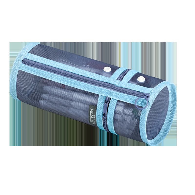 Large-capacity pen holder, primary school student pencil bag, transparent mesh stationery bag, can enter the examination room, high-value ins wind pencil bag