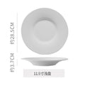 11inch bead dot wide rim plate-matte white