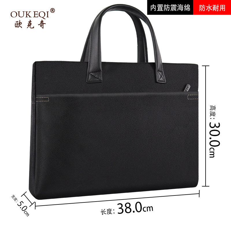 Oxford cloth 818 printed logo large capacity tote briefcase conference document bag waterproof file bag