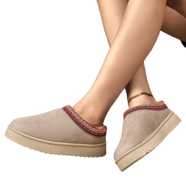 winter collection: plus-size, thick-soled, fleece-lined, closed-toe slippers for women (sizes 36-43). perfect for cross-border e-commerce. available for dropshipping on  and
