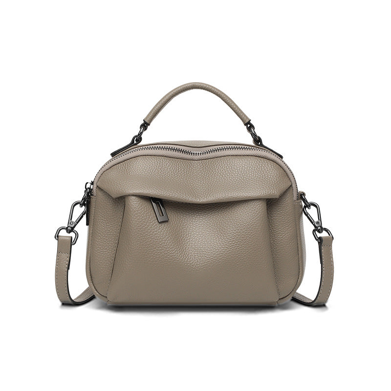 Genuine leather portable shoulder bag 2025 new fashionable small and large-capacity messenger bag high-end casual cowhide women's bag