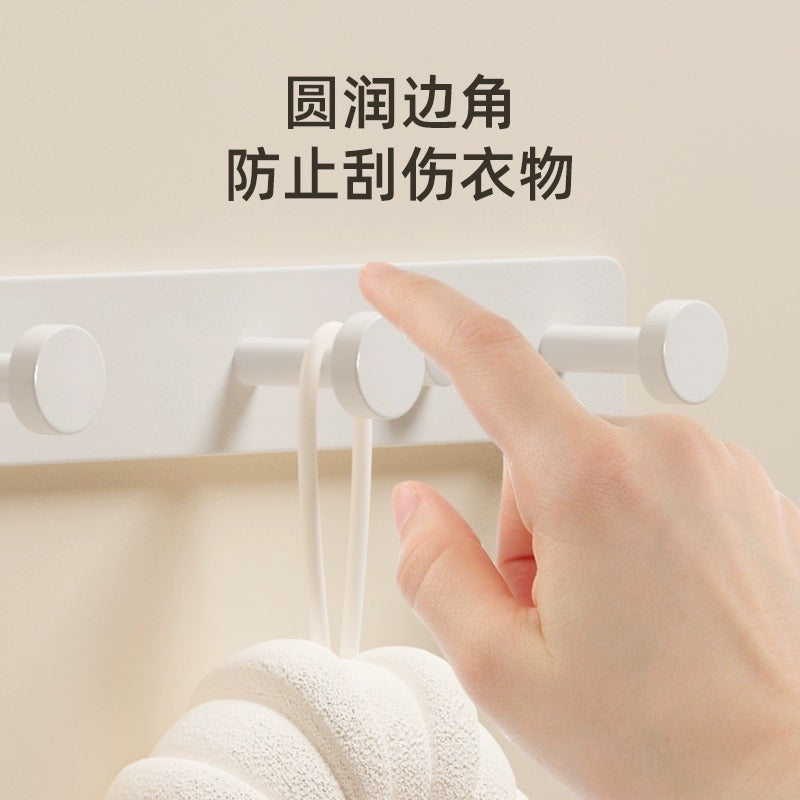 White hook, coat hook, entrance to the door, no punching in the entrance, storage hanger, key row hook storage rack on the wall