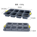 New 8-cavity silicone framed square cake mold french bread mold muffin bread baking pan