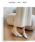 Niche style high heels red toe cap sandals fairy shoes 2025new arrival spring summer black french pointed toe flats