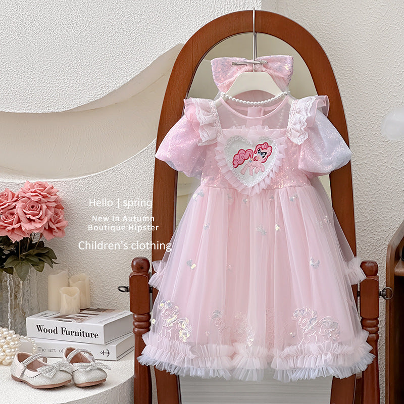【clearance】new girls' dresses - stylish my little pony birthday dresses for baby girls, super fairy princess dresses