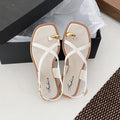 new arrival toe sandals women's summeroutwearpopularflatsfrenchclassy one-piece sandals for women