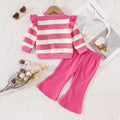 Baby clothing kids set children outfit girlstripessuit bell bottoms