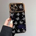 Large window electroplating suitable for apple 15pro butterfly starry sky mobile phone case iphonexr/13 bracelet soft protective cover