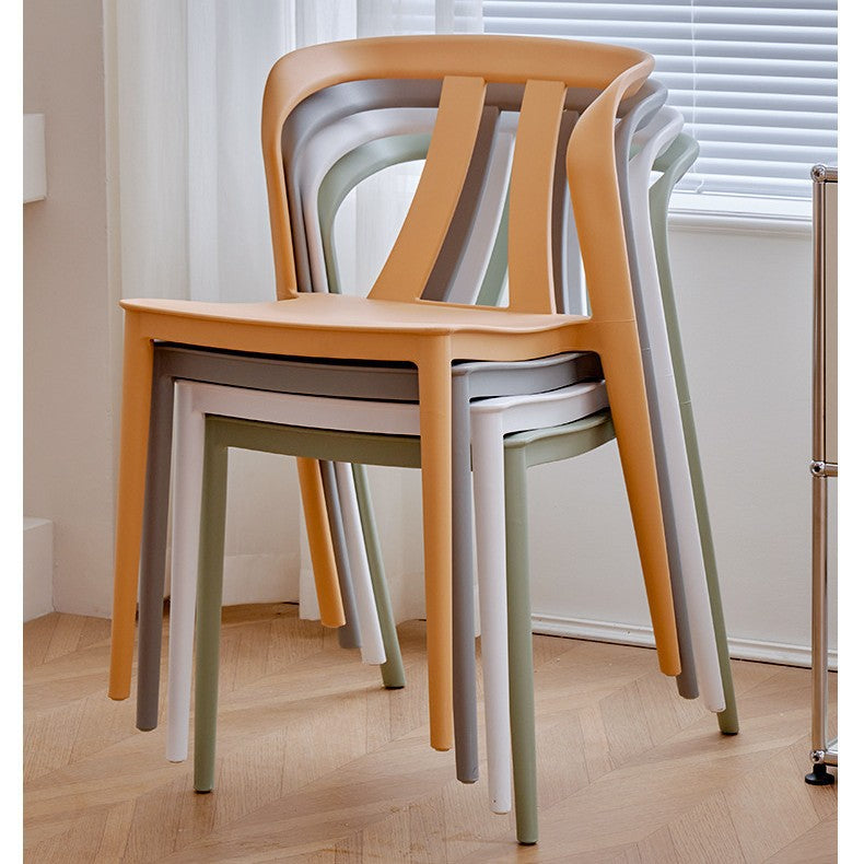 Scandinavian plastic chair balcony courtyard popular dining table and chair thickened dining chair stackable casual backrest stoolaccessible luxury
