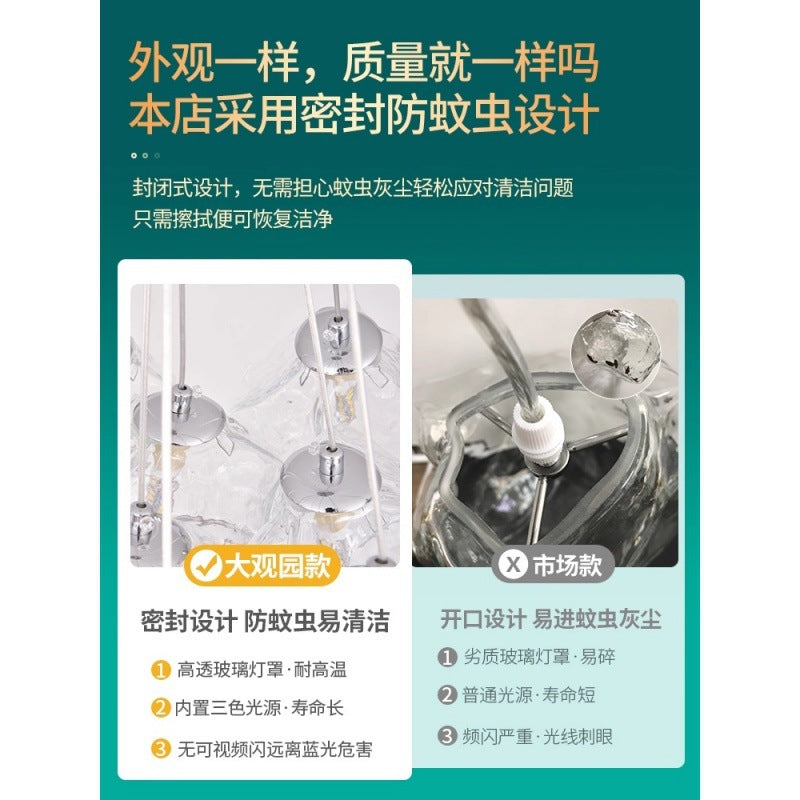 Bedroom Chandelier Modern Simple Room Master Bedroom Light Creative Ice Cube Living Room Dining Room Light Children's Room Lighting 1