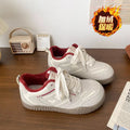 Fleece-linedthick solewhite shoes women's winterheattechretro bread board shoes 2025new arrivalniche stylebest sellingeasiest for matchcotton shoes