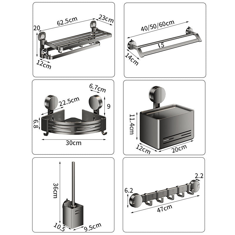 Suction cup towel rack bathroom non-punching towel rack rack toilet rack integrated space aluminum toilet pendant