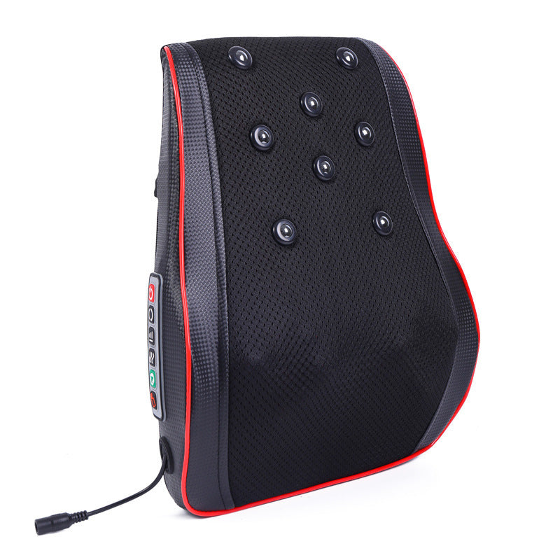 Lumbar massager backrest cushion electric heating pillow for back, cervical spine, neck, and shoulder massage - home use lumbar support