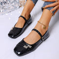 Exportplus sizespringnew arrivalmary jane shoes thick heel square toe high heels flats patent leather flats women's wholesale
