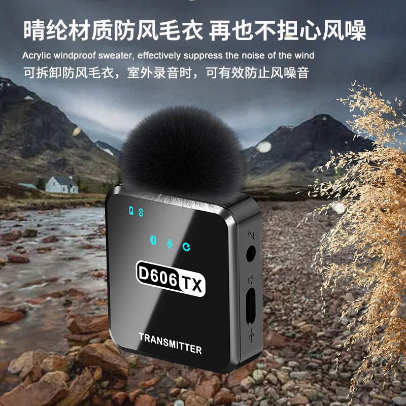 Lavalier type two-way monitoring wireless microphone, support camera, mobile phone sound card, live video shooting, noise reduction and radio