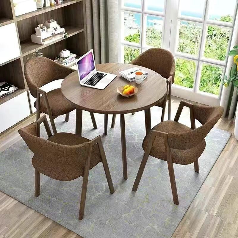 A brief discussion on table and chair combination coffee shop milk tea shop round table office casual small apartment dining table scandinavianfor home