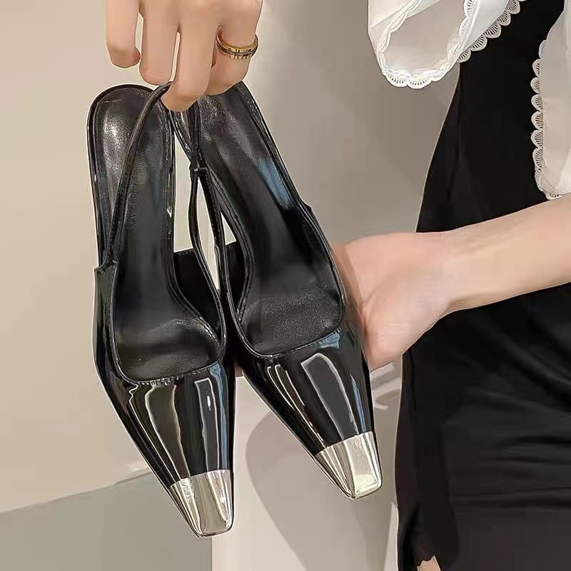 2026 new black sexy high heels square toe ankle strap stiletto pumps elegant party sandals high heel stilettos