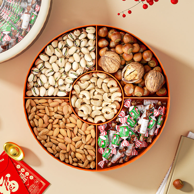 Fruit platter living room for home candy box coffee table fruit platter multi-layered grid festive nuts snacks transparent dried fruit box