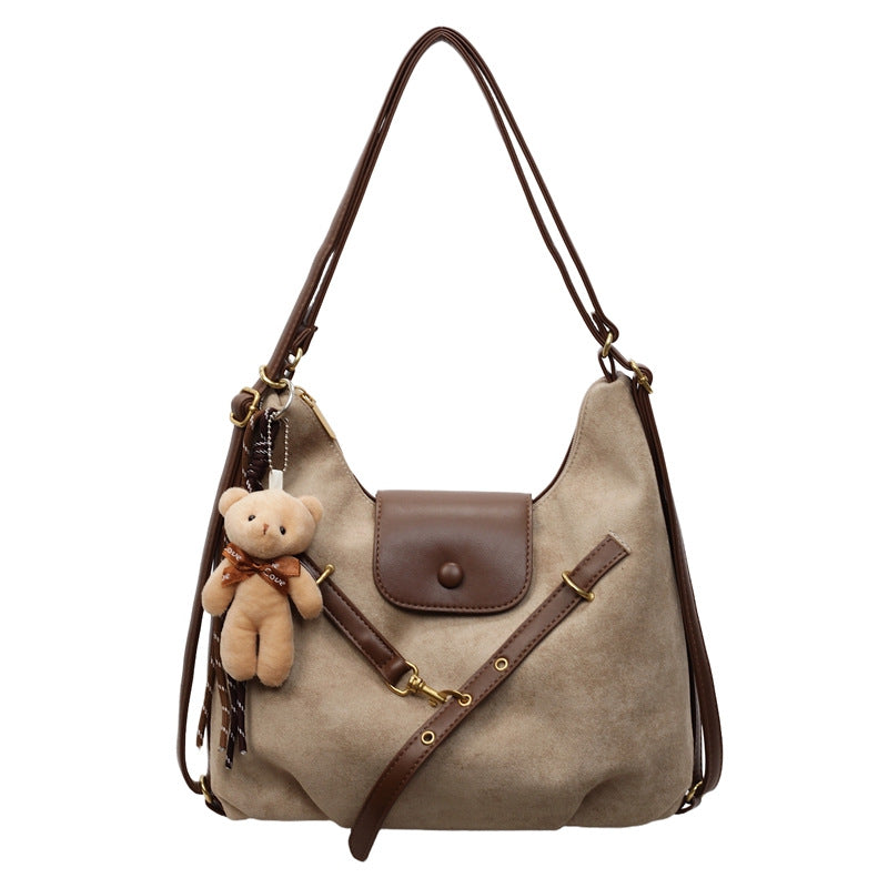 Multifunctional single and double shoulder bag, large capacity tote bag, autumn new arrival leopard print trendysatchel bag, work clothing bag