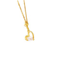 [titanium steel] light luxury elegant heart necklace for women high-end zircon inlaid versatile copper micro-inlaid electroplated clavicle chain jewelry