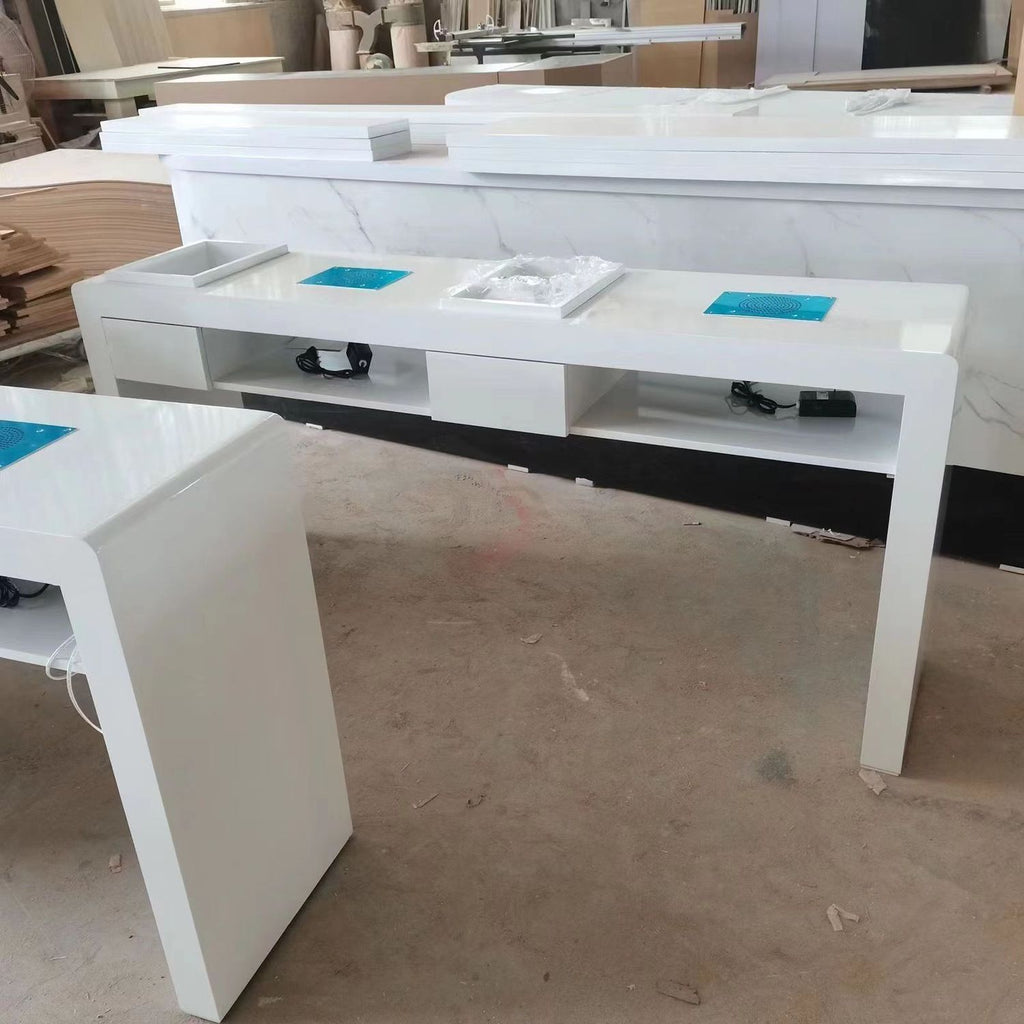 Nail art table net manicure table paint single double groove storage box embedded vacuum cleaner simple Japanese nail salon